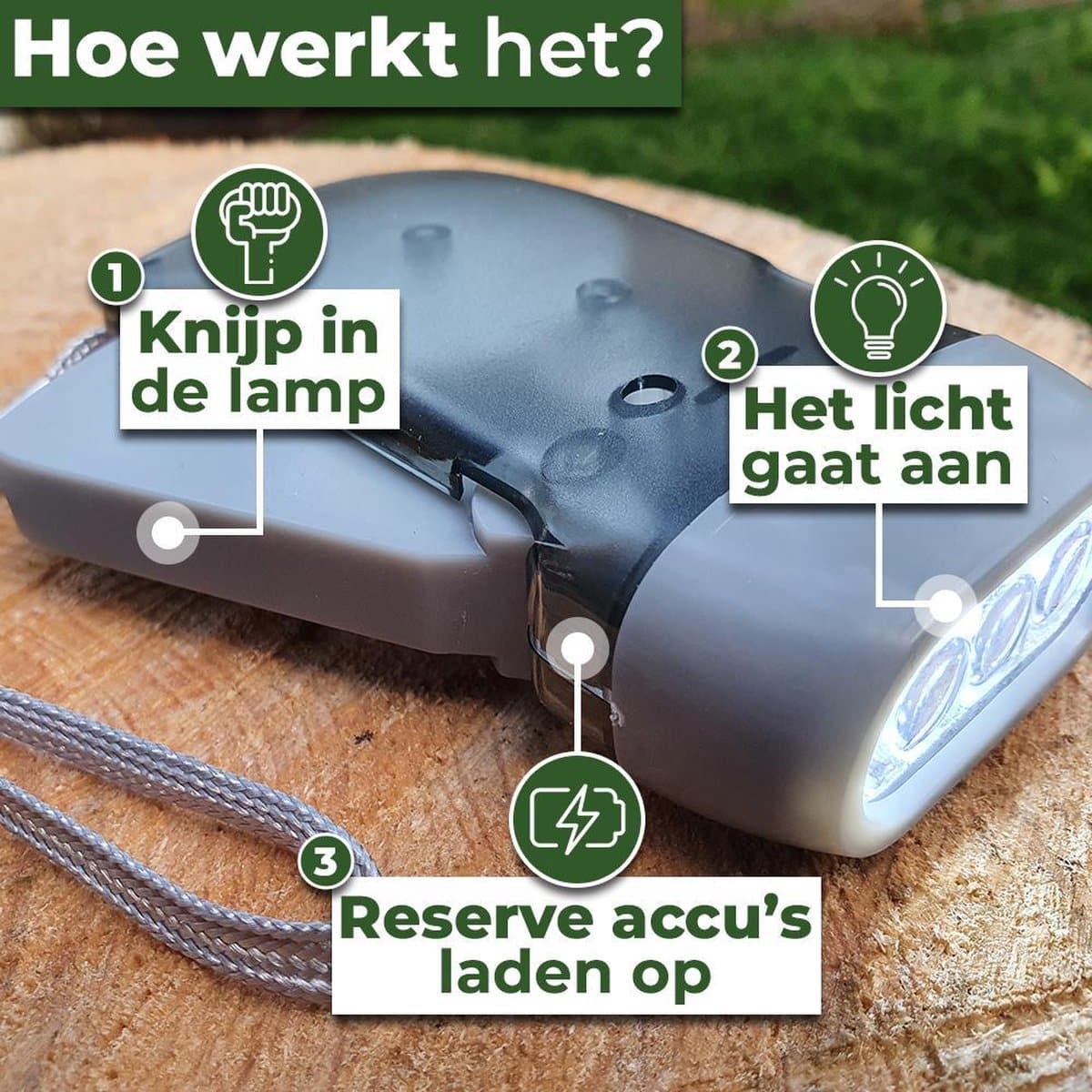 Knijpkat Zaklamp - 3 Stuks - met 3 LED's