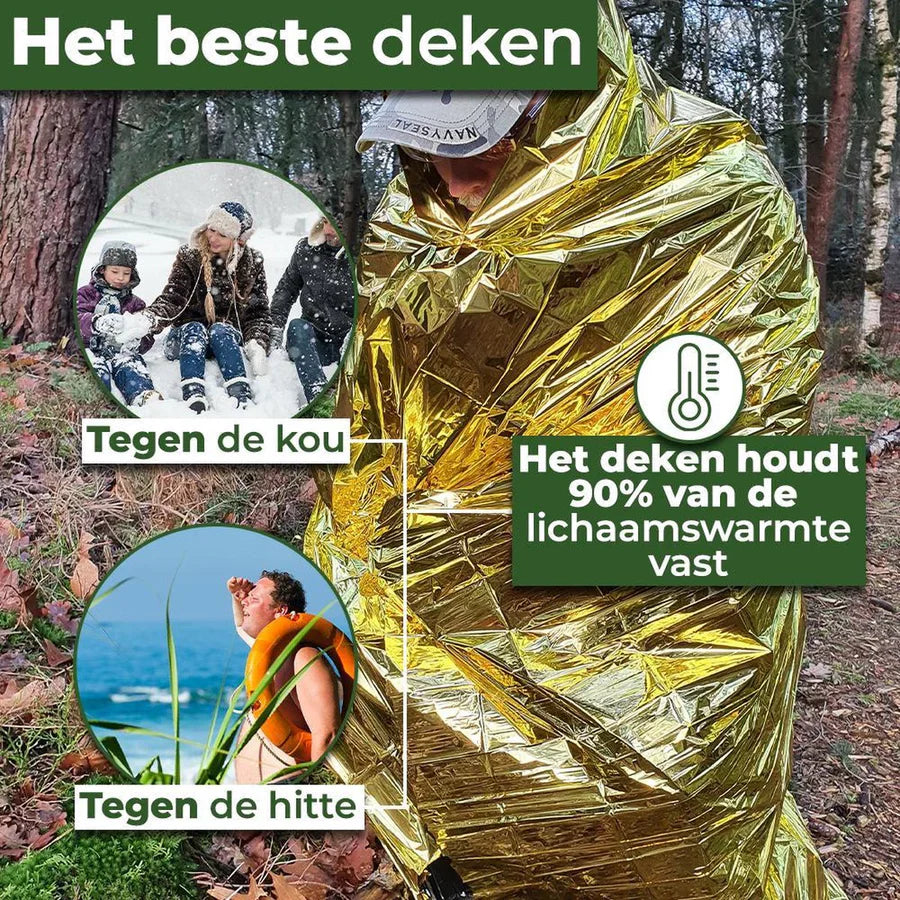Reddingsdeken (warmhoud-, isoleer- of isolatiedeken)